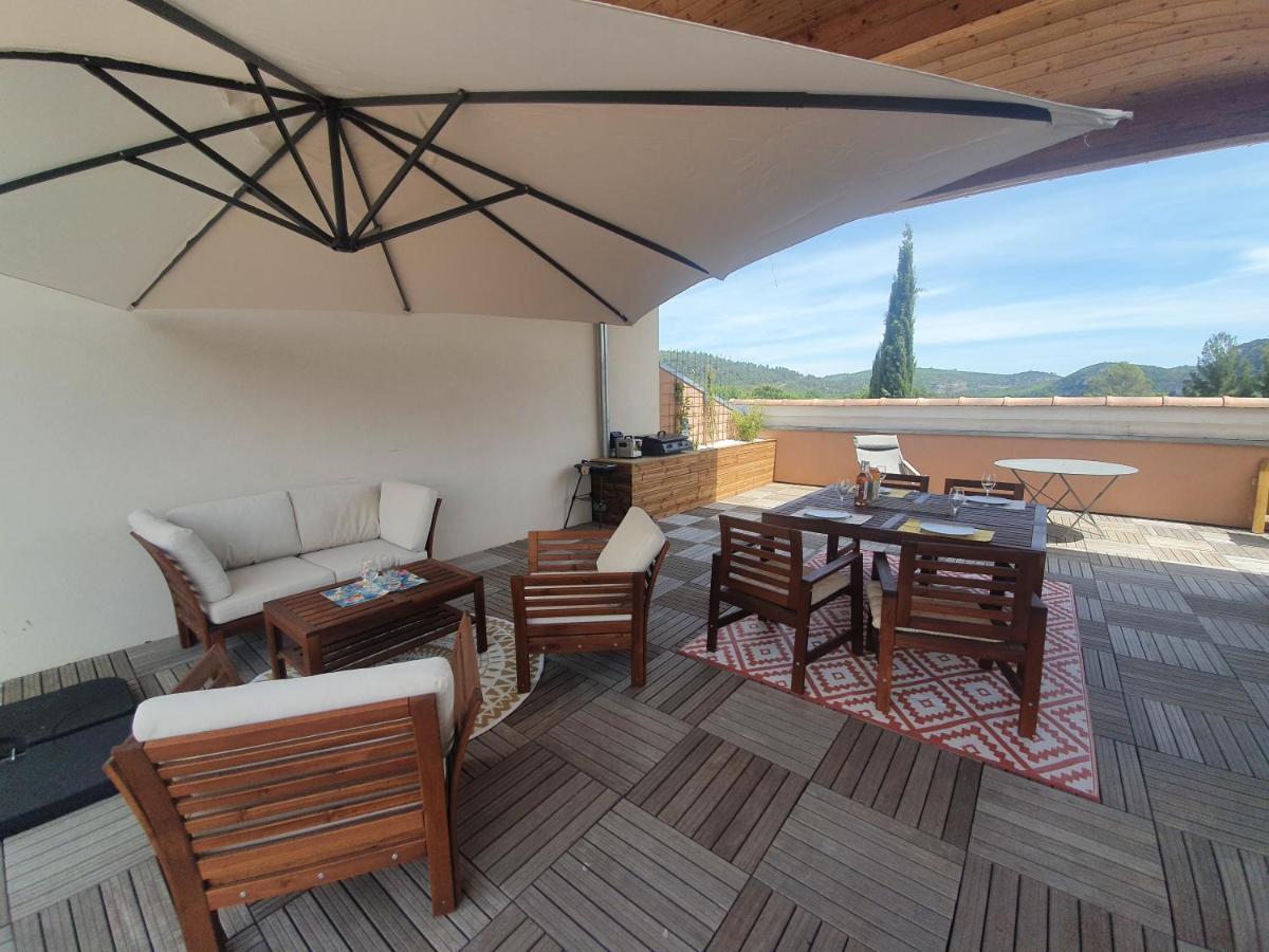 Terrasse 130M2 Panoramique Avec Climatisation Piscine - 3 Chambres Greoux-les-Bains Luaran gambar