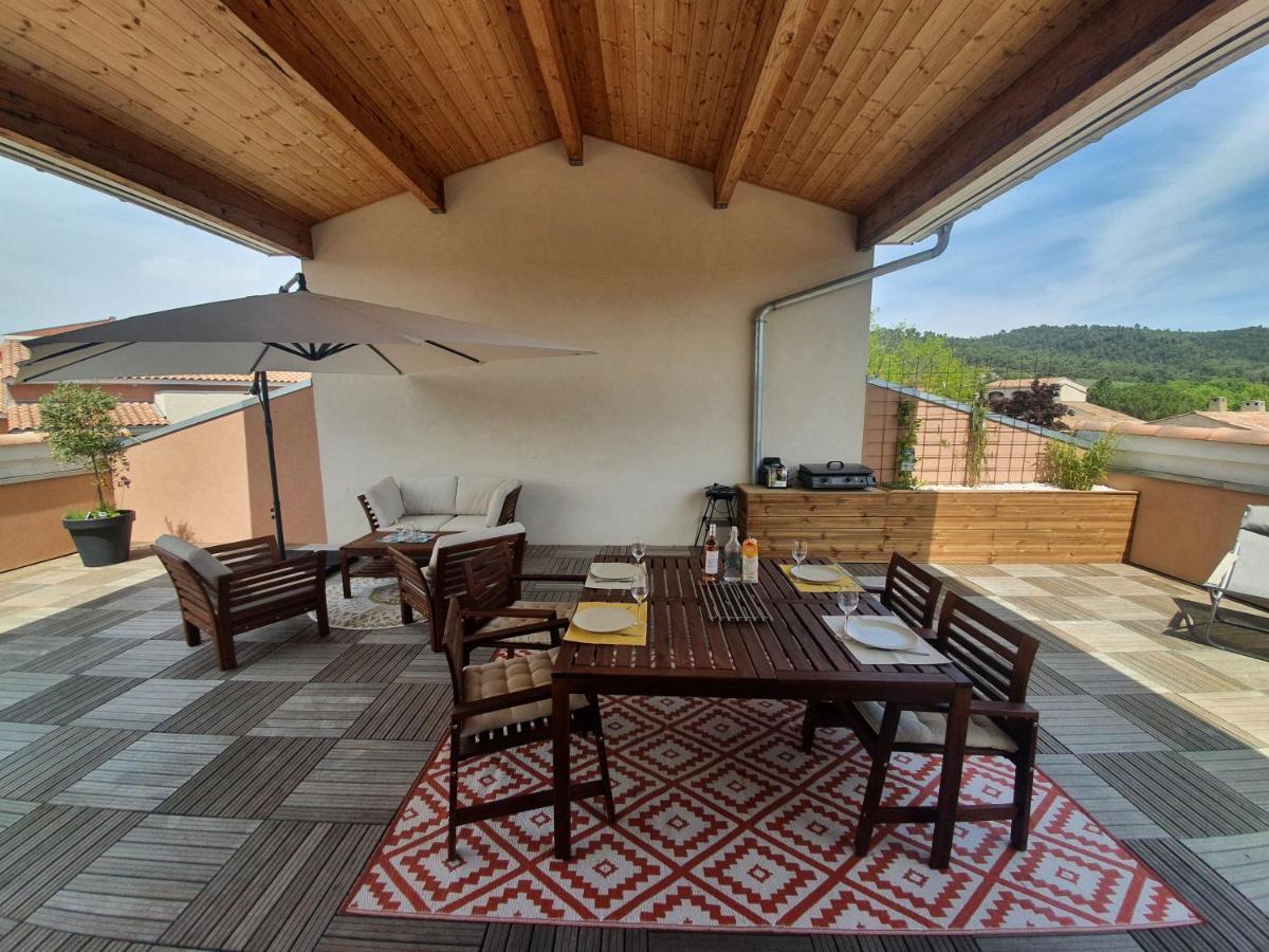 Terrasse 130M2 Panoramique Avec Climatisation Piscine - 3 Chambres Greoux-les-Bains Luaran gambar